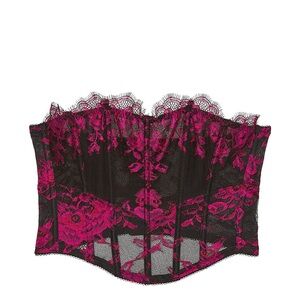 Victoria’s Secret Lace Corset Top – M‑DD | Coquette Boudoir Glam | Floral | Y2K